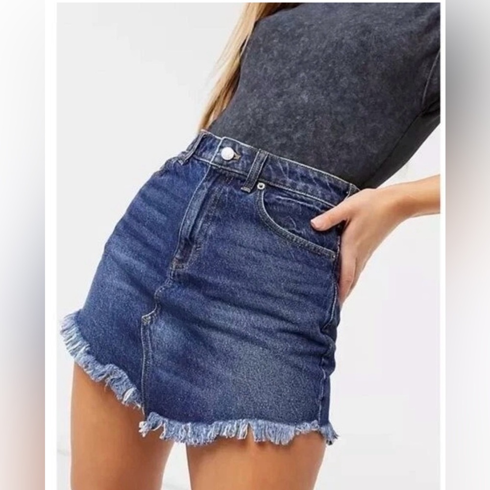 We The Free Blue Denim Skirt